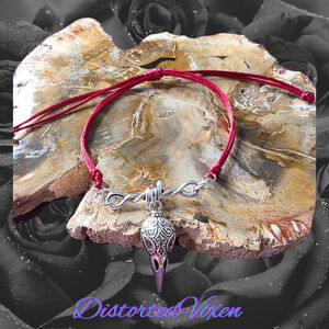 Barbed Wire Charm Bracelet – Red Cord Adjustable Gothic Talisman | Dark Feminine